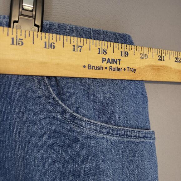 Real Size Jeans Womens XXL Light Blue Pull On Elastic Waist Straight Leg Stretch - Picture 8 of 15